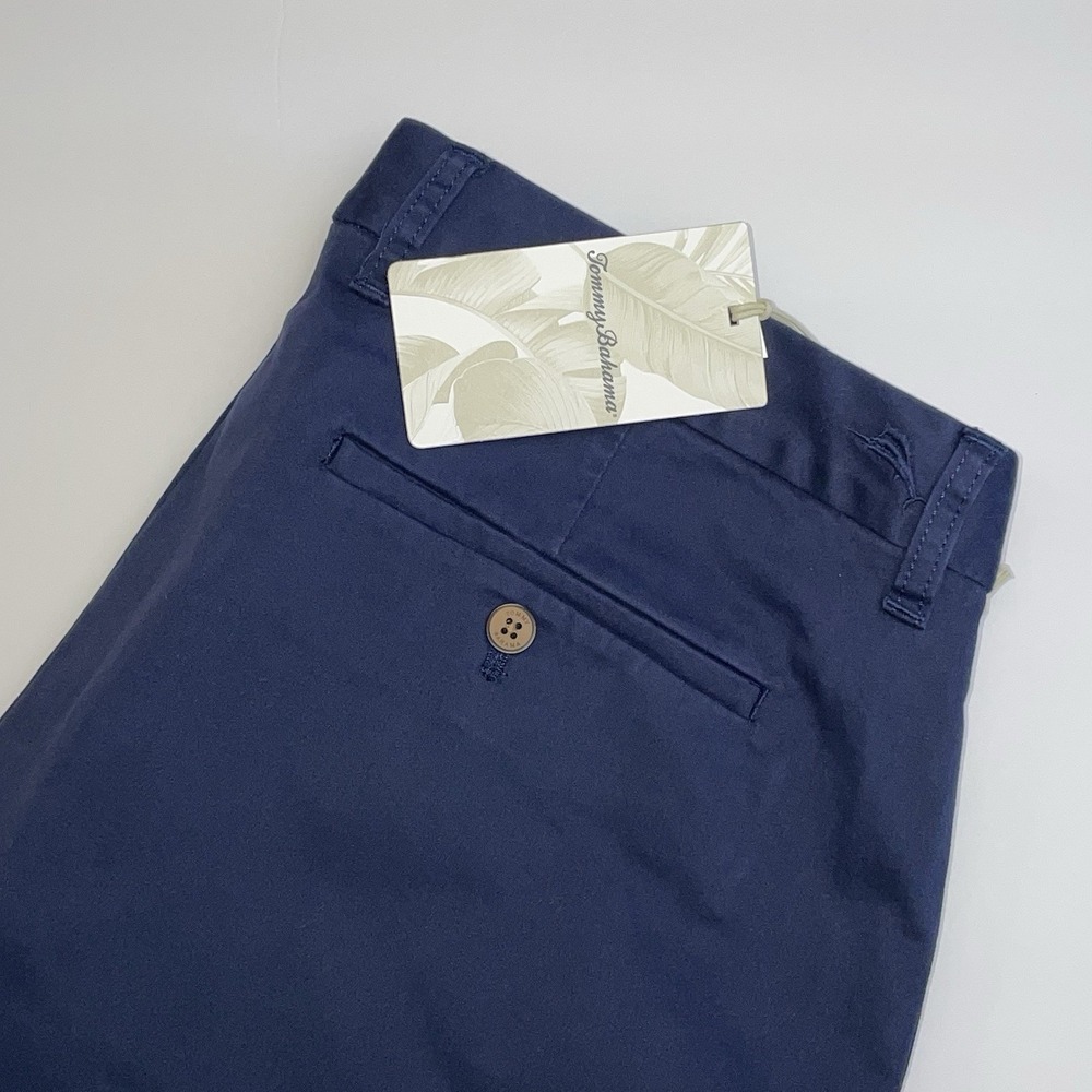 NEW Tommy Bahama Boracay Chino Pants‎ Mens 35x34 Flat Front Maritime Navy Blue
